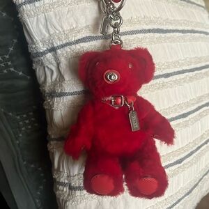 Red teddy bear/ coach key chain